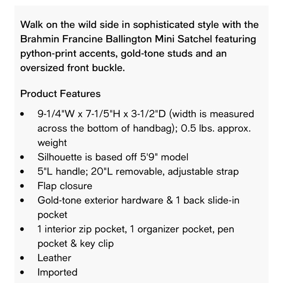 Brahmin mini Francine travertine ballington shoulder bag. - Picture 9 of 9